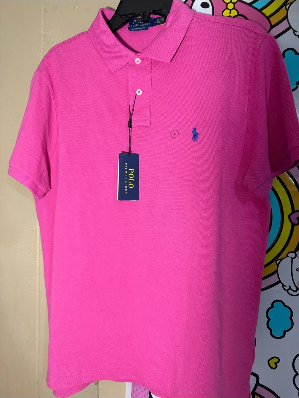 Ralph Lauren Bright Pink Polo with Navy Pony